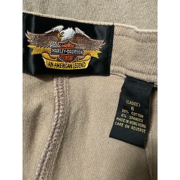 GUC Harley Davidson Women's Motorcycle Pants Riding Tan Size 6 - Picture 4 of 6